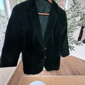Dark Green Velvet Blazer